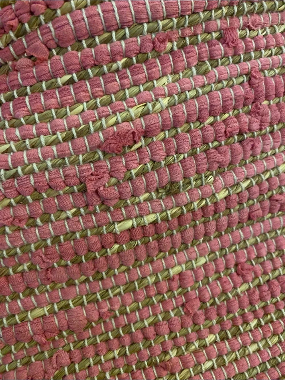Rustic Pink & Jute Cord Rug Placemats Set of 6